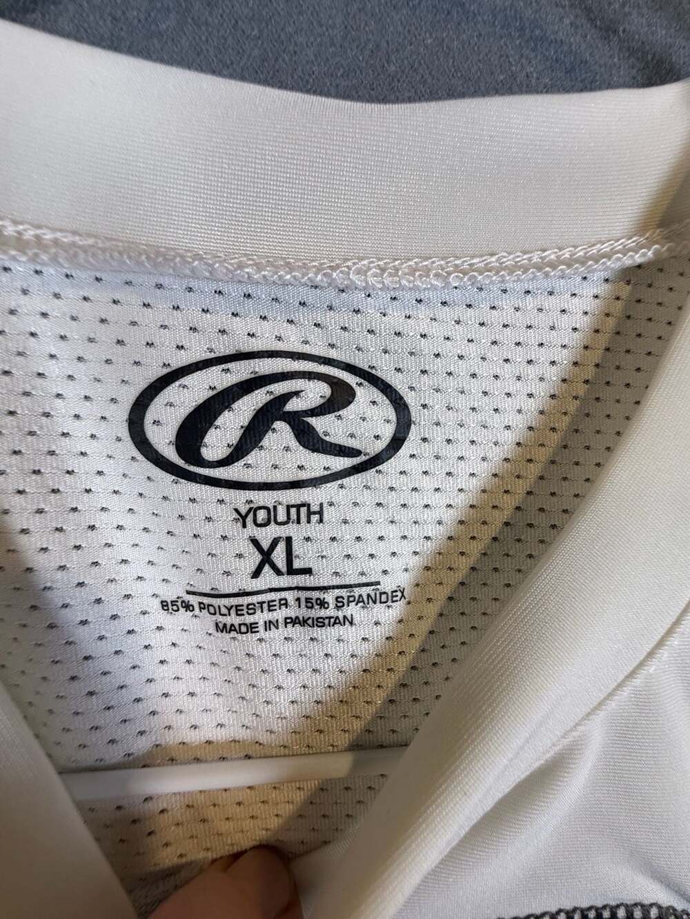 Rawlings Youth XL D-Flexion Heart Protection Compression Undershirt White Grey - Picture 3 of 6